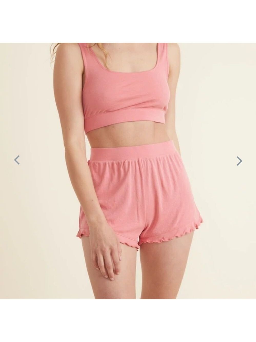 MARINE layer Luxe Rib Ruffle Short - Picture 2 of 4